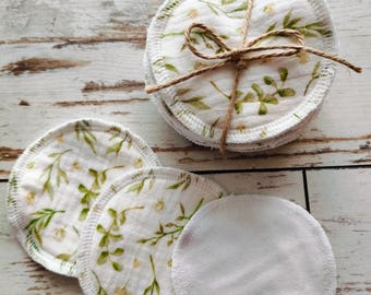 Discos desmaquillantes reutilizables de muselina de algodón Twigs & Roses