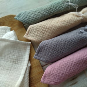 BULK Lighweight Muslin Napkins 12&quot;x12&quot;, Thin Organic Cotton Napkins, Boho / Vintage Double Gauze Everyday Napkin, Natural /Soft /Farmhouse