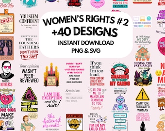 Feminist Protest Art SVG PNG Bundle | 40+ Bold Activist Designs | Smash Patriarchy Stickers & Cut Files for Cricut Sublimation
