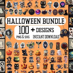 Halloween SVG & PNG Mega Bundle | Spooky Design Cut Files for Cricut, Sublimination | Cute Gift for Boo Baskets | Instant Download