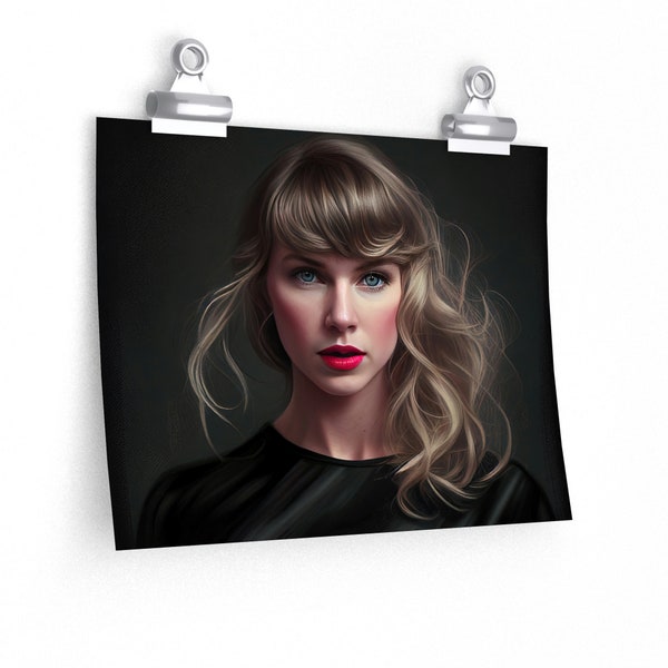 Muted Chic: Taylor Swift in All Black Art Print