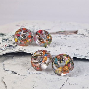 Graffiti jewelry earrings made of graffiti paint layers unique piece