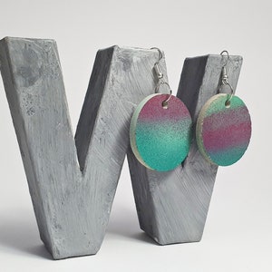 Handmade earrings made of concrete stainless steel hanging earrings