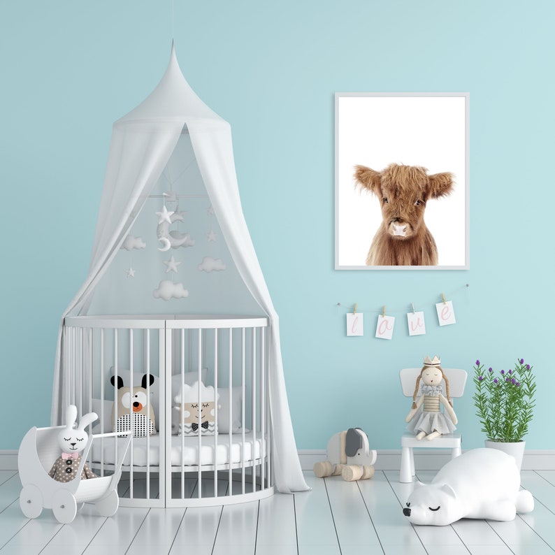 Baby Highland Cow Print Little Highland Cow Nursery Print Etsy