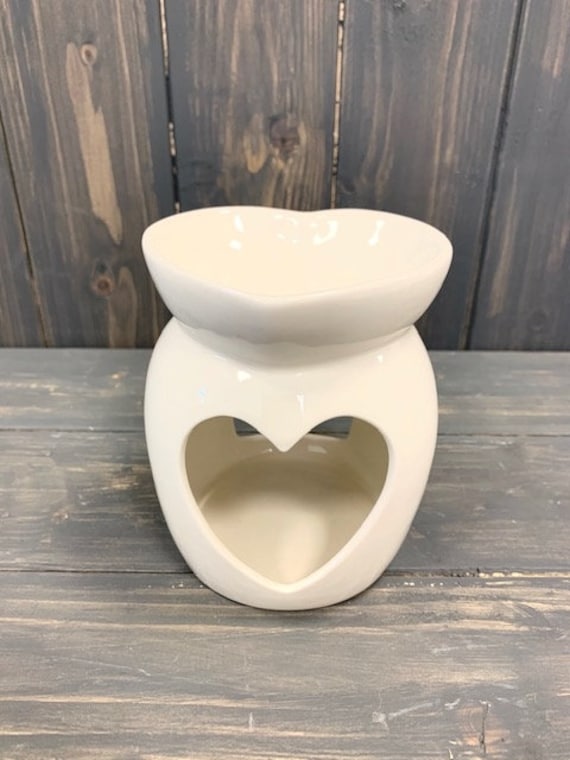 Forme de Coeur sur Le Dessus Fondeur Cire en Céramique/Brûleur - Gris