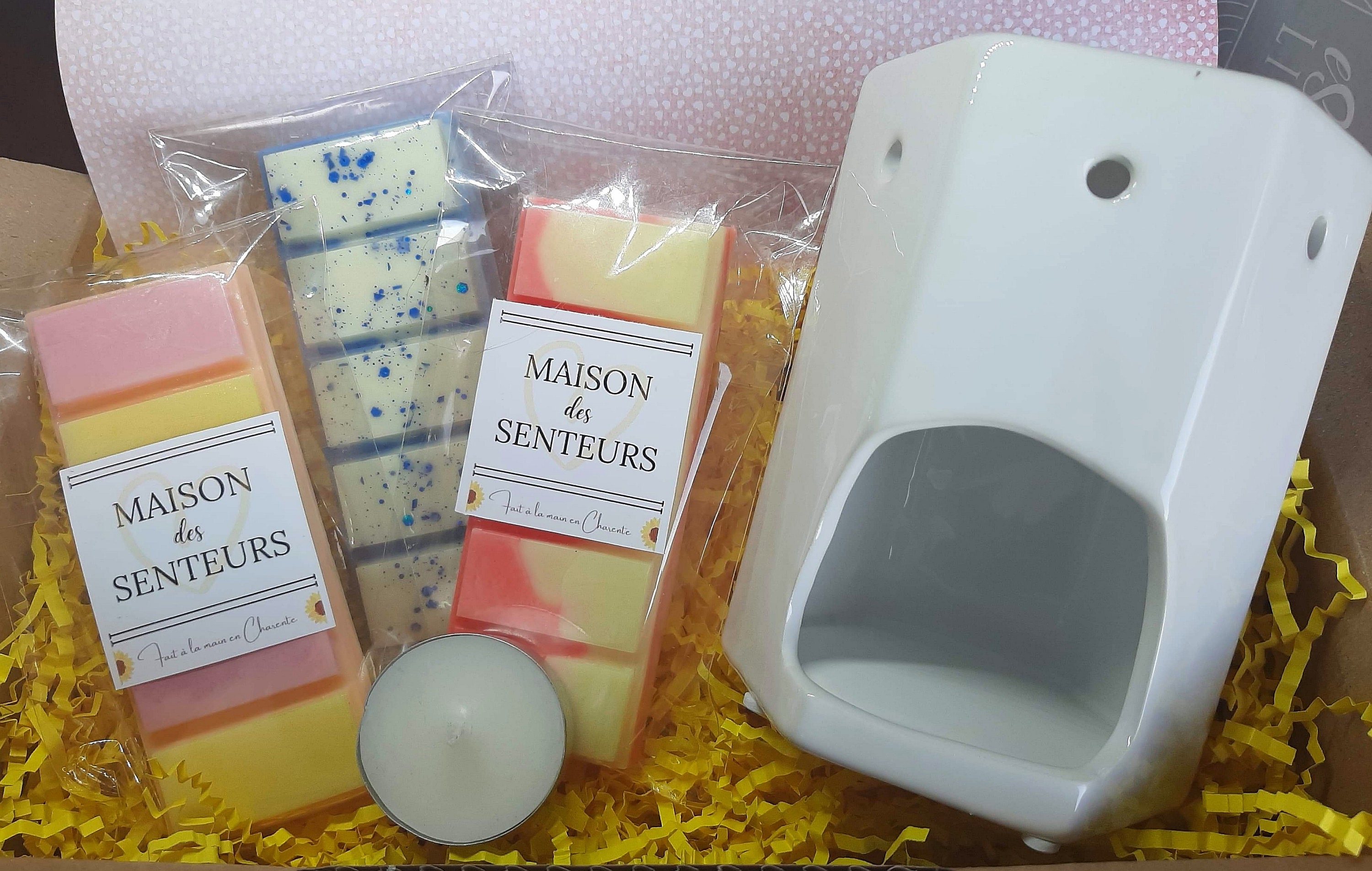 Hexagonal Fondeur de Cire en Céramique/Brûleur - Blanc