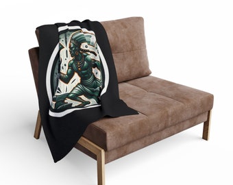 Oggun Fleece Blanket: Luxurious Comfort Inspired by Yoruba Goddess