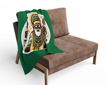 Orunmila Fleece Blanket: Luxurious Comfort Inspired by Yoruba Goddess