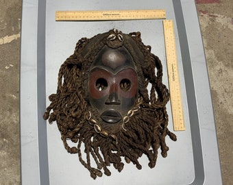 Dan Mask with Cowries and Rope Beard African mask great size OFFERS 5