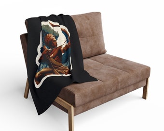 Ochosi Fleece Blanket: Luxurious Comfort Inspired by Yoruba Goddess
