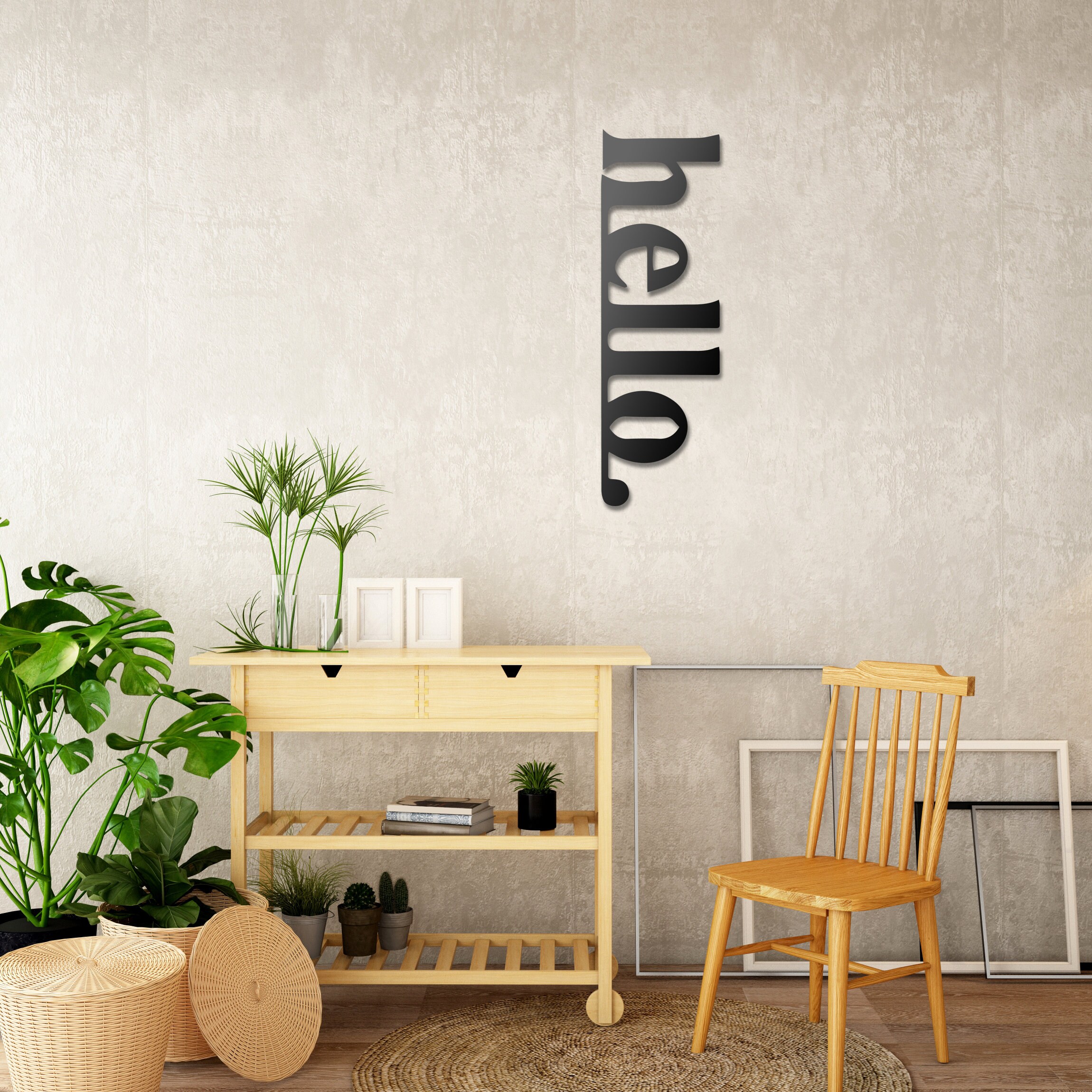 Hello Metal Art for Wall Front Door Decor Metal Signs Etsy