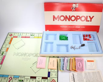 Vintage 1964 Monopoly Game by Parker Brothers - Red Oversize