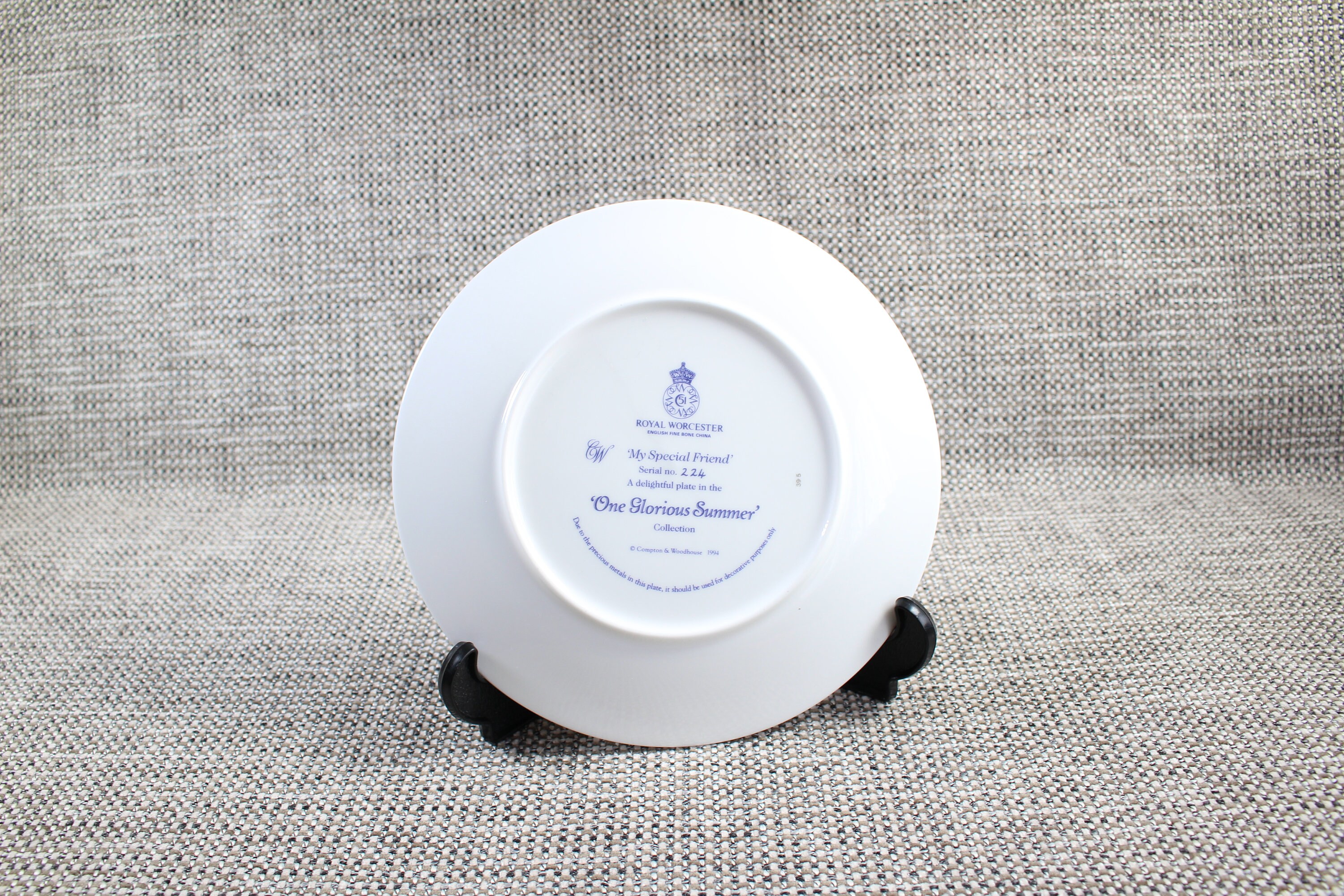 Vintage Royal Worcester One Glorious Summer Plate - My Special