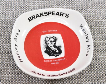 Posacenere pubblicitario retrò in ceramica vintage da pub Brakspear's Henley Ale Brakspears di Royal Winton