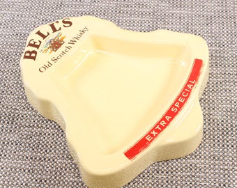 Bell's Old Scotch Whisky Extra Special Ceramic Ashtray Vintage by Wade, Bell Shape