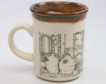 Taza vintage BILTONS de cerámica, fabricada en Inglaterra, 250 ml. Taza retro de gres.