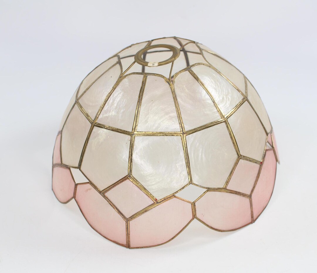 Vintage Capiz Shell Round Ceiling Hanging Pendant Light Lamp Shade - Etsy