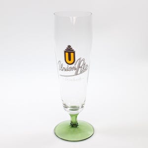 Vintage Dortmunder Union Pils Vintage German Beer Glass | 0.2L Pilsner Glass | Collectible Brewery Glassware | Barware Gift | Green Stem
