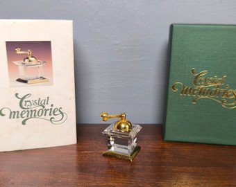 Vintage Swarovski Crystal Memories Classics Coffee Mill Grinder Ornament with Box Retired 1990s Made in Austria Art. 9460 NR 000 001