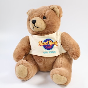 Vintage Hard Rock Cafe Orlando Teddy Bear Soft Toy Plush Collectible Restaurant Souvenir