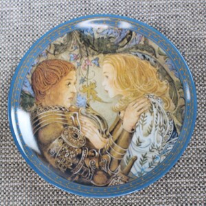 Vintage &#39;Das Gelobnis&#39;-bord uit de jaren 80 van Konigszelt Bayern - Sulamith Wulfing Series Collector&#39;s Plate Duits porseleinen decoratief bord, gesigneerd