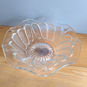 Vintage Pressed Glass Candy Dish Fruit Bowl Decorative Bowl