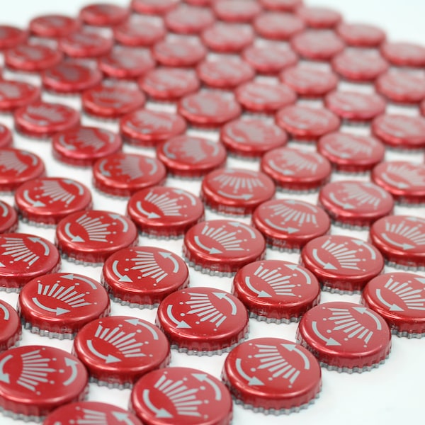 100x Budweiser Beer Bottle Caps - Budweiser Bottle Tops - Bud Caps - Bud Bottle Caps - Bud Tops Bud Bottle Tops - Red Metal caps