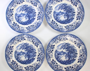 Vintage Broadhurst English Scene Plate: Blue Transferware
