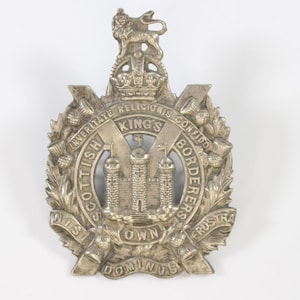 Vintage Original Kings Own Scottish Borderers Regiment King&#39;s Cap Badge - British Army