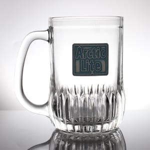 Vintage 1980s Arctic Lite Beer Glass | Pint Tankard | Retro Pub Barware | Collectible Beer Mug | Gift for Beer Lover | Man Cave Decor