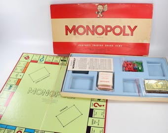 Vintage 1964 Red Box Monopoly Board Game. - Etsy Canada