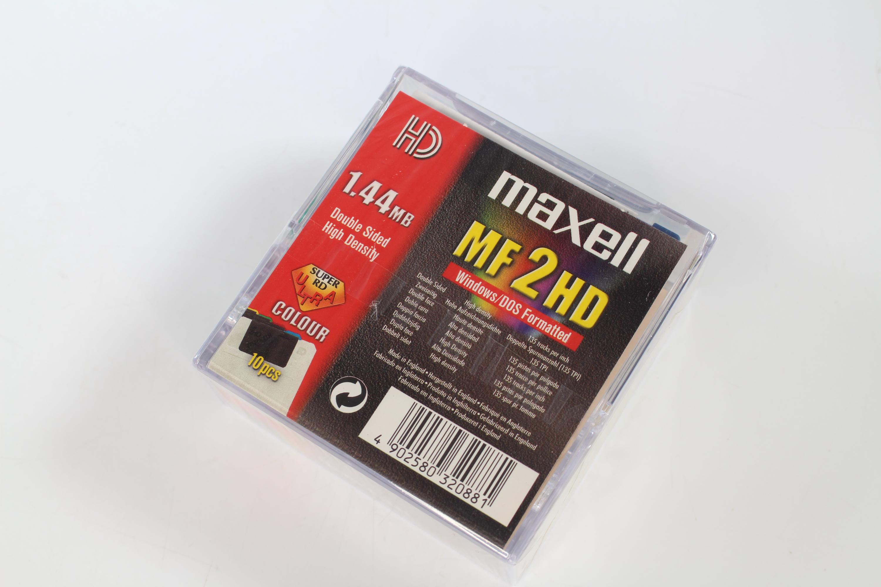 ビンテージ Maxell MF2HD 1.44MB マイクロフロッピーディスク 10 枚