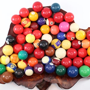 Vintage Billiard Pool Snooker Balls Mix - Assorted Lot of 10 Random Balls, Game Room Man Cave Home Decor Rustic Pool Balls