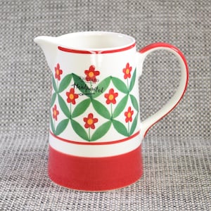 Whittard of Chelsea Summer Meadow Jug | Hand Painted Floral Pitcher | 500ml Retro Kitchenware | Cottagecore Gift | Flower Jug