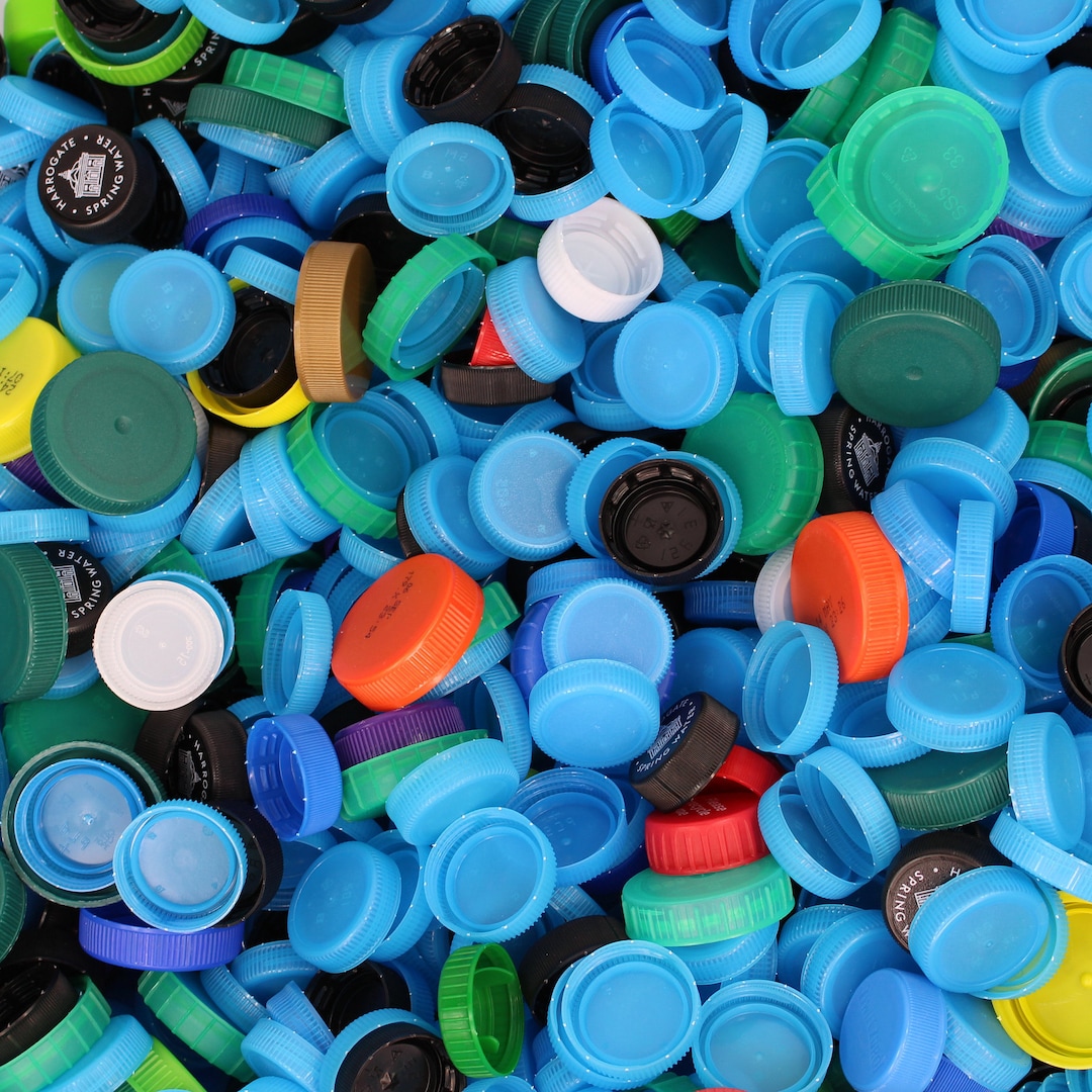 100x Plastic Bottle Tops for Craft or Art Projects Mixed Etsy