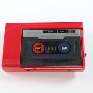 Reproductor de casete estéreo vintage Walkman Reproductor de música Walky Modelo CR-788 Rojo