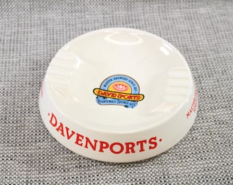 Davenports Traditionally Brewed Ales Ceramic Ashtray Vintage Pub Ashtray by Wade England