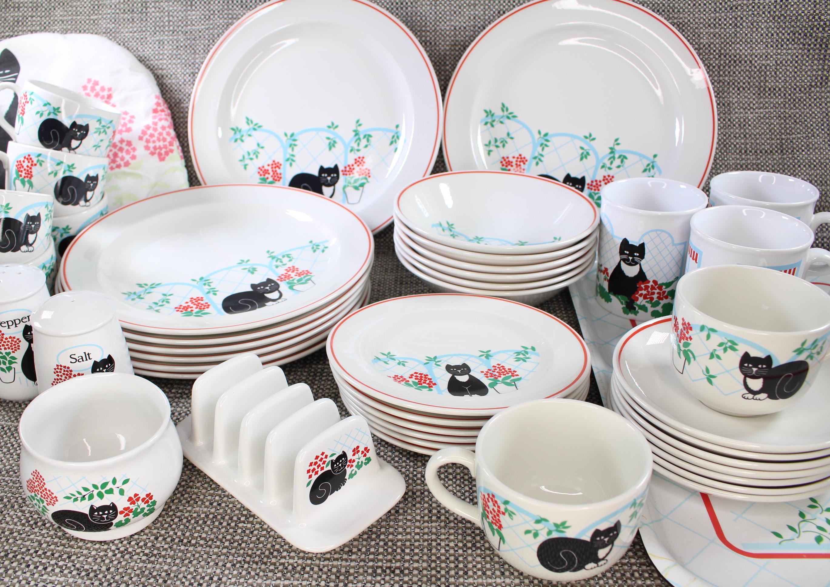 Homeware Dinner Plates With Cats On Them Tokyo Design Kawaii Cat Neko Plate  Twin Cat