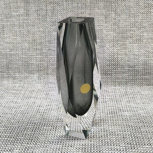 Vintage Italian Murano Glass Vase Grey 1970s Home Decor