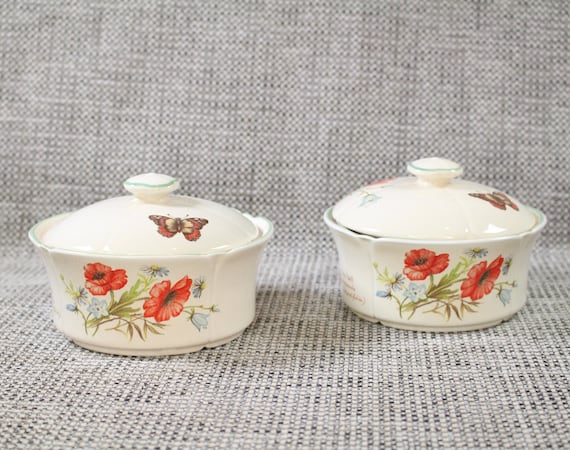 Set of 2 Vintage The Country Diary Collection by Royal Winton Lidded Trinket Pot Webb & Bower 1977