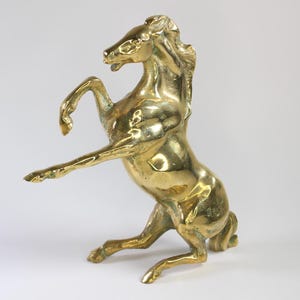 Vintage Solid Brass Horse Statue | Heavy Equestrian Figure | Farmhouse Home Decor | Collectible Animal Sculpture | Horse Lover Gift | 2.7kg
