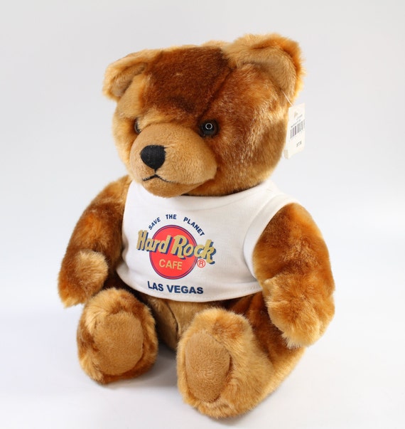 Vintage Hard Rock Cafe Las Vegas Teddy Bear Soft Toy Plush
