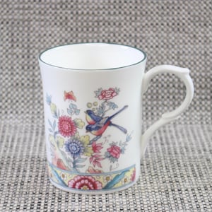Kingsbury Staffordshire Bird Floral Fine Bone China Coffee/Tea Mug England 250ml