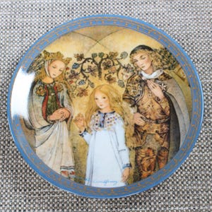 Vintage jaren 80 &#39;Der Mittelpunkt&#39; bord van Konigszelt Bayern - Sulamith Wulfing-serie verzamelbord Duits porseleinen decoratief bord