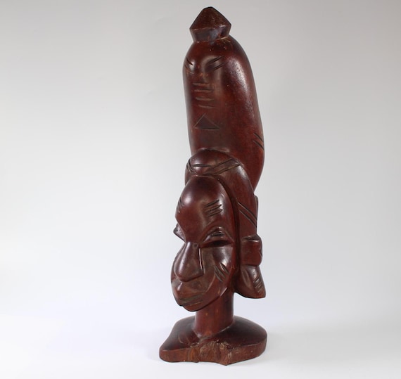 アフリカ プリミティブアート 首長族 木彫りのオブジェ
