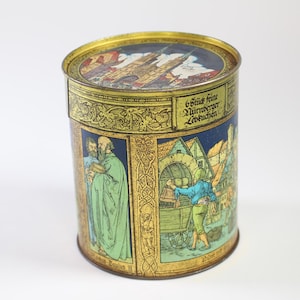 Vintage E. Otto Schmidt Gingerbread Tin | Nuremberg Biscuit Metal Tin | Lorenz Kirche Collectible German Cookie Box Retro Storage Container