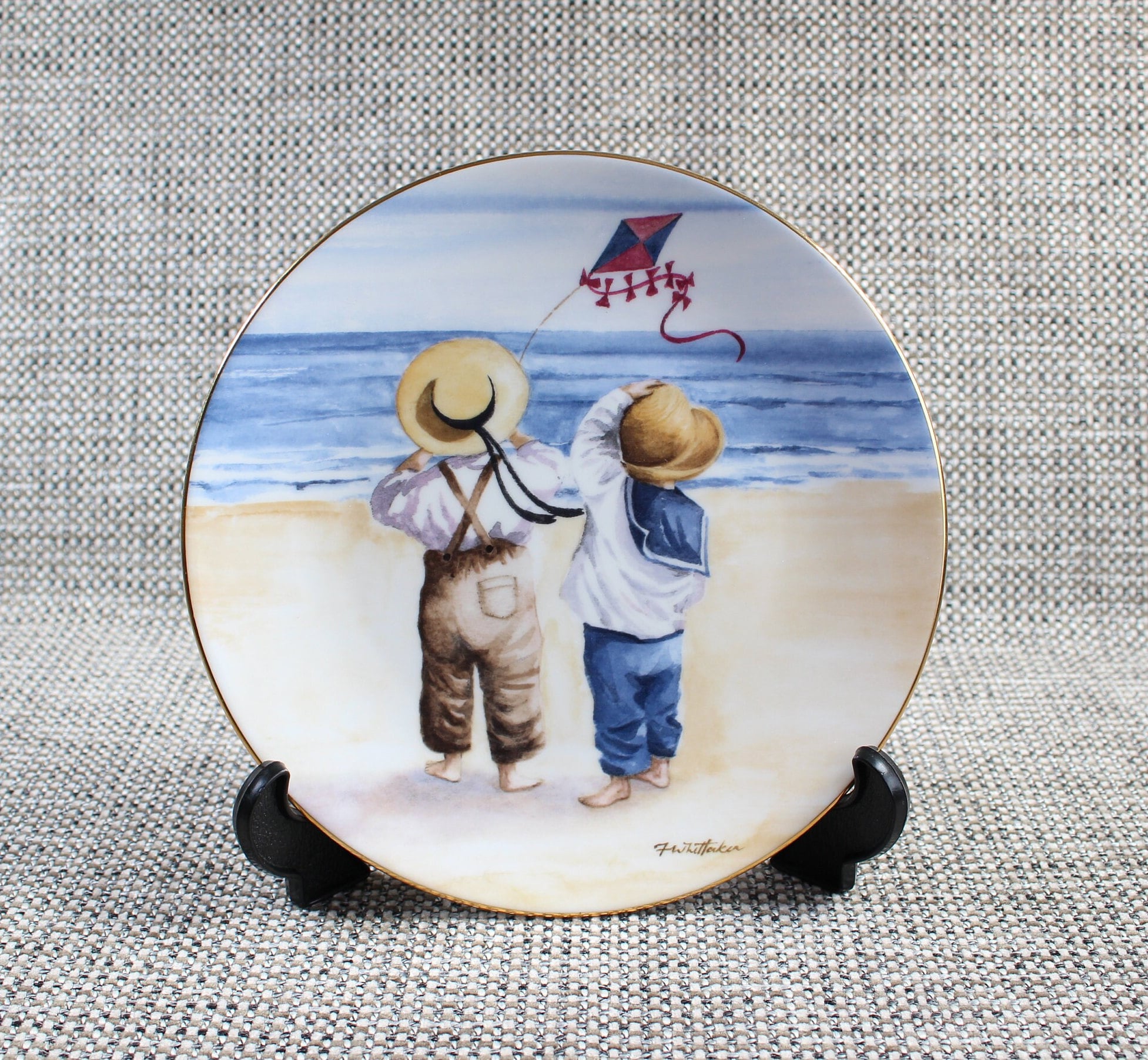 Vintage Royal Worcester One Glorious Summer Plate - Windy Day