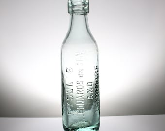 Vintage Mineral Water Bottle Fyson's St. Leonards on Sea and Tonbridge 1920s Screw On Top FYSON