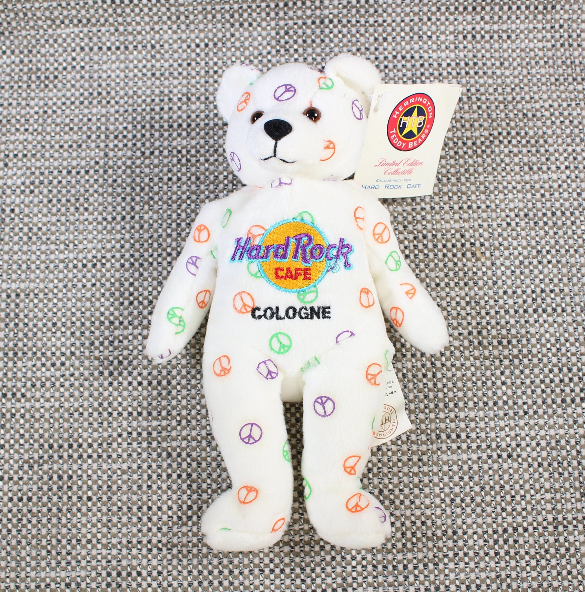 Hard Rock Cafe COLOGNE Beanie Bear Toy Collectible