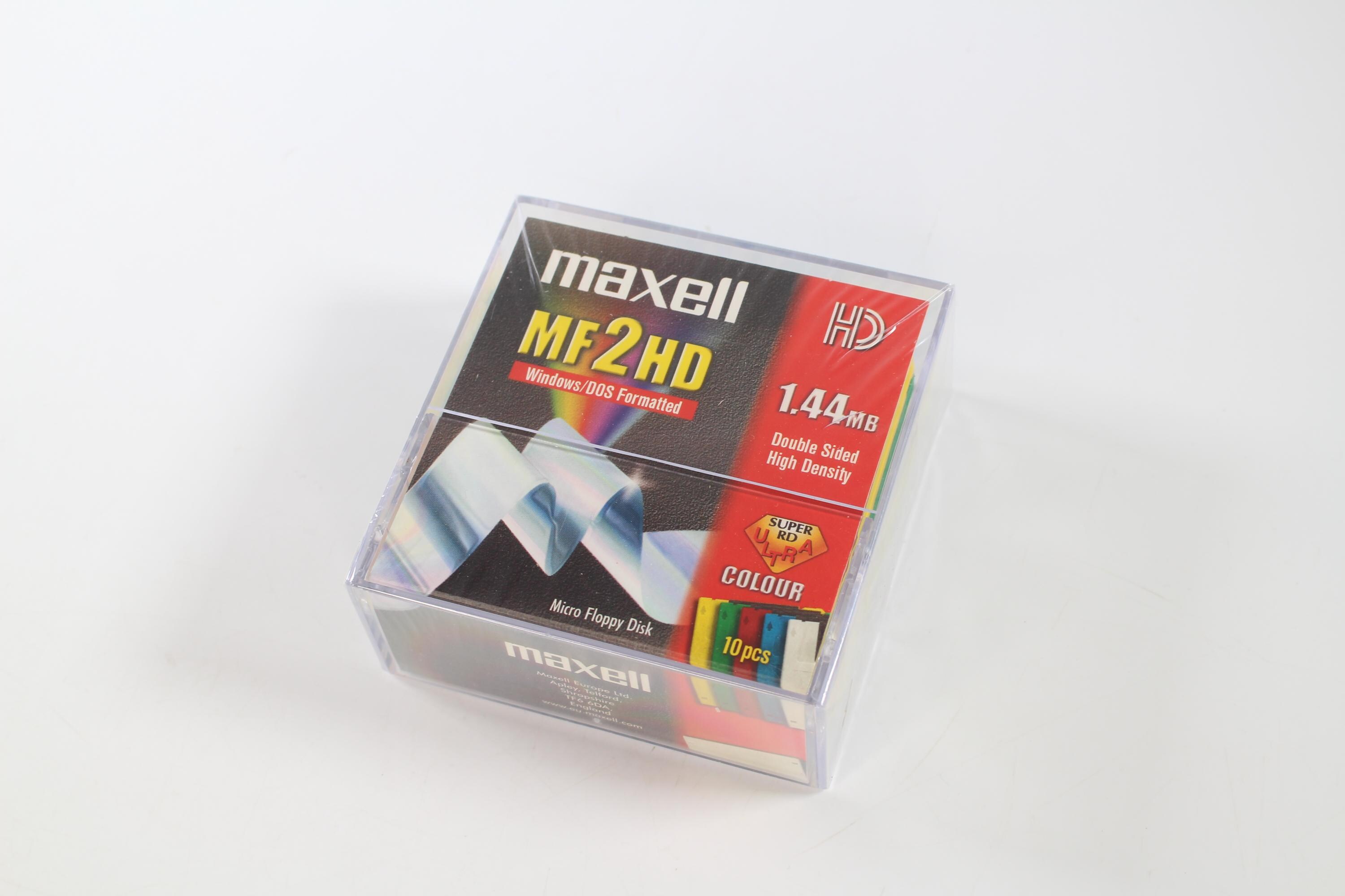 ビンテージ Maxell MF2HD 1.44MB マイクロフロッピーディスク 10 枚